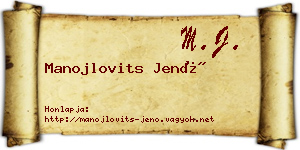 Manojlovits Jenő névjegykártya